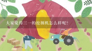 大家觉得三一的挖掘机怎么样呢？