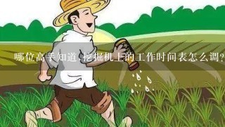 哪位高手知道.挖掘机上的工作时间表怎么调？